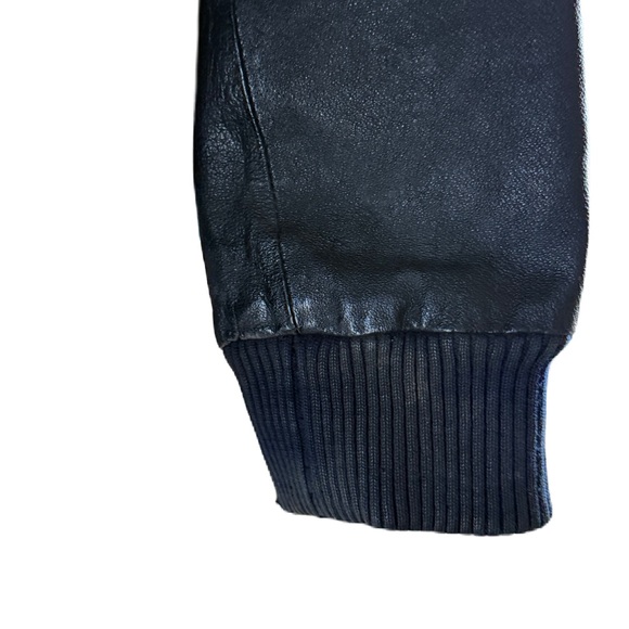 Men's Black Leather Jacket - Picture 3 of 15